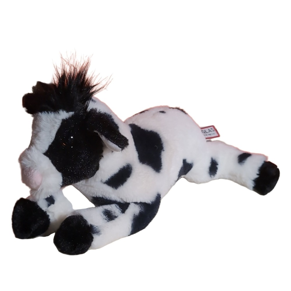 Douglas Black and White Spotted Cow Plush Toy 10 in. Machine Washable 1746